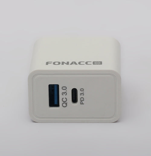 PD/QC 3.0 Fast Charger- USB and Type C - Two Ports