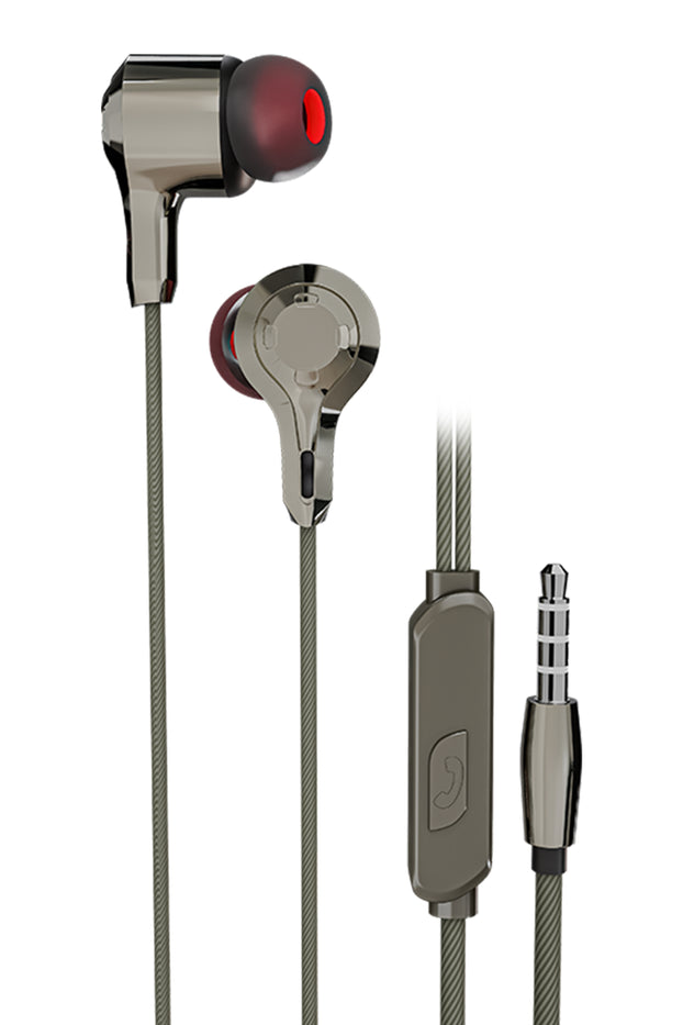 FONACC Rockstar Wired Earphone with Mic, 3.5mm Jack, 10mm Dynamic Drivers for Rich Bass, Lightweight and Durable Design